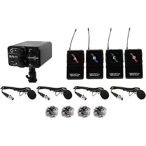 VocoPro FIELD-QUAD-B Portable 4 Lavalier Field/Camera-Mountable Wireless Microphone System, 902-927.2mHz Band 12 - musicians--Friend