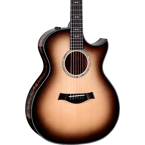 Taylor Custom Sitka Spruce-Big Leaf Maple Grand Auditorium Acoustic-Electric Guitar Cranberry Edgeburst - musicians--Friend