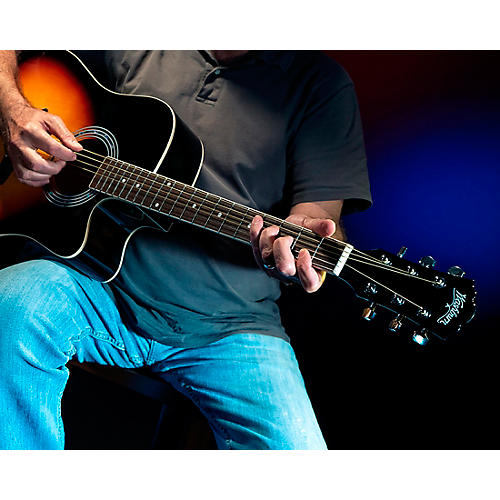 Washburn WA90CE Dreadnought Acoustic-Electric Guitar Vintage Tobacco Sunburst - musicians--Friend