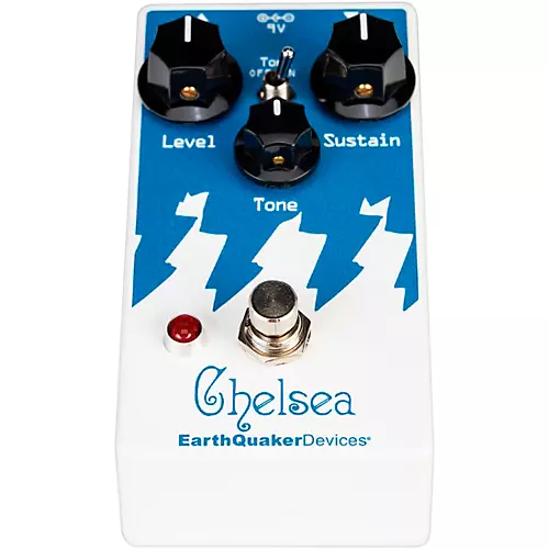EarthQuaker Devices Chelsea Low End Fuzz Driver Effects Pedal White and Blue - musicians--Friend