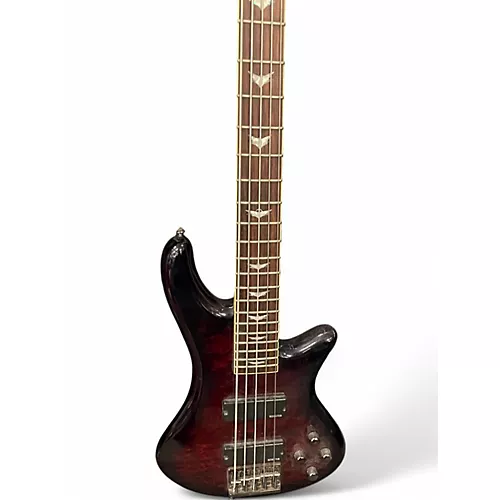 Used Schecter Guitar Research Stiletto Extreme 5 String transparent brown Electric Bass Guitar transparent brown - musicians--Friend