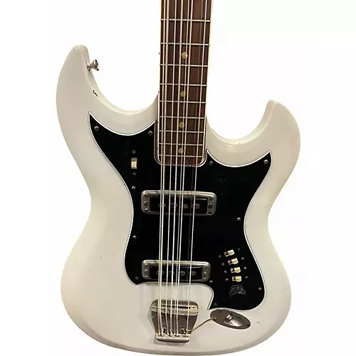 Used 1960s Hagstrom 1960's Hagstrom H8 White Electric Bass Guitar White - musicians--Friend