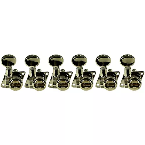 Kluson 6-In-Line Locking Revolution Series F-Mount Tuning Machines With Staggered Posts Nickel - musicians--Friend
