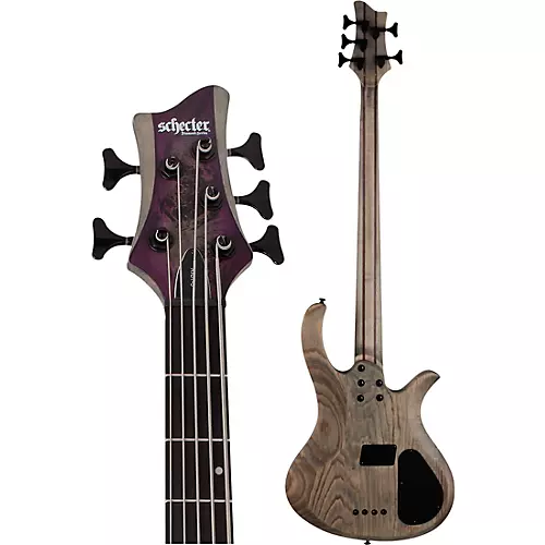 Schecter Guitar Research Riot-5 Left-Handed 5-String Electric Bass Aurora Burst - musicians--Friend