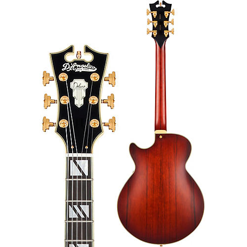 D'Angelico Deluxe Series SS Semi-Hollow Electric Guitar Satin Brown Burst - musicians--Friend