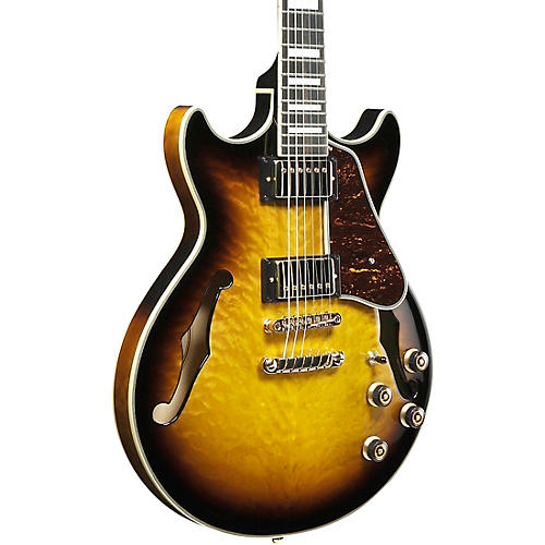 Ibanez AM93QM Artcore Expressionist Series Electric Guitar Antique Yellow Sunburst - musicians--Friend