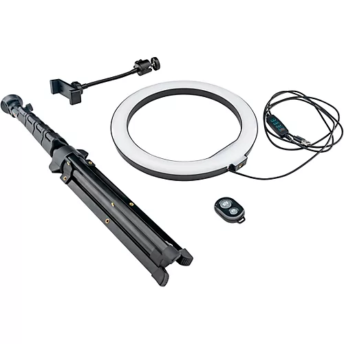 Mackie mRING-10 10 In. 3-Color Ring Light Kit with Stand and Remote - musicians--Friend