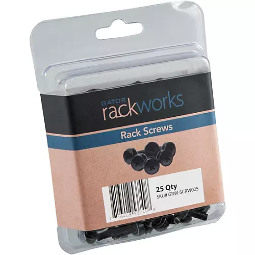 Gator GRW-SCRW025 25-Pack of Rack Screws with Washers, Black - musicians--Friend
