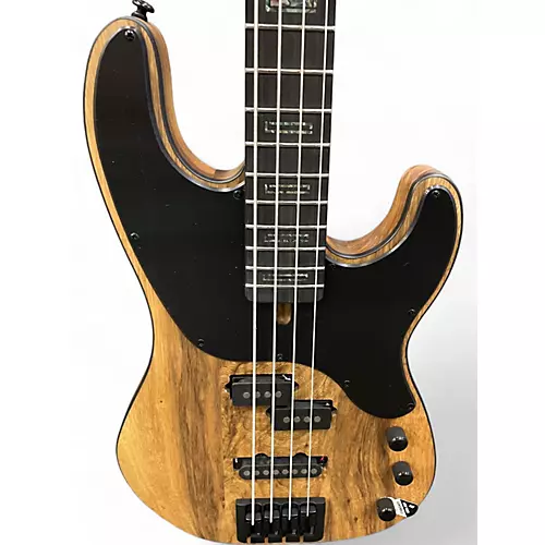 Used Schecter Guitar Research Model T 4 Exotic Black Limba Electric Bass Guitar Black Limba - musicians--Friend