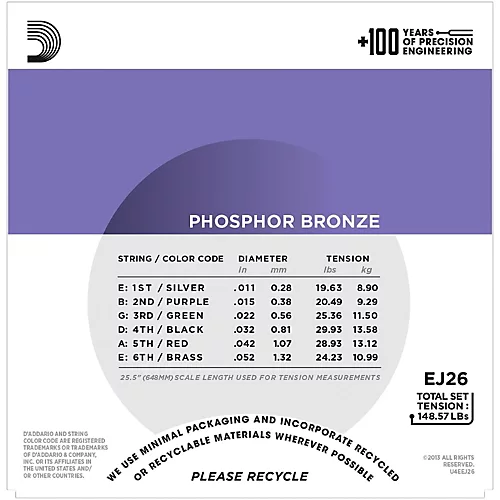 D'Addario EJ2610-P Custom Light Acoustic Guitar Strings 10-Pack - musicians--Friend