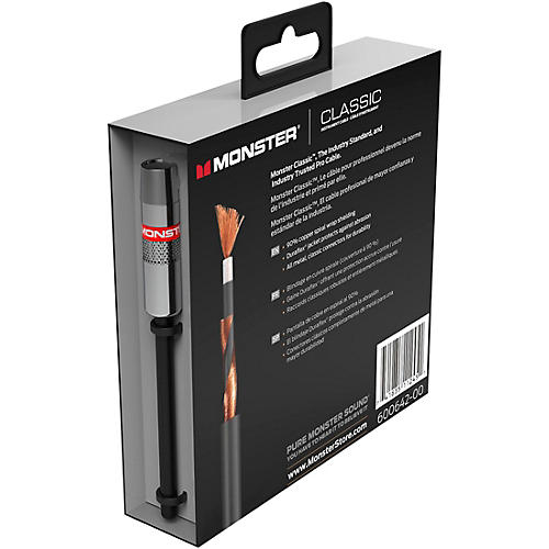 Monster Cable Prolink Classic Instrument Cable Right Angle to Right Angle 8 in. Black - musicians--Friend