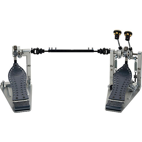 DW Colorboard Machined Chain Drive Double Bass Drum Pedal With Gun Metal Footboard - musicians--Friend