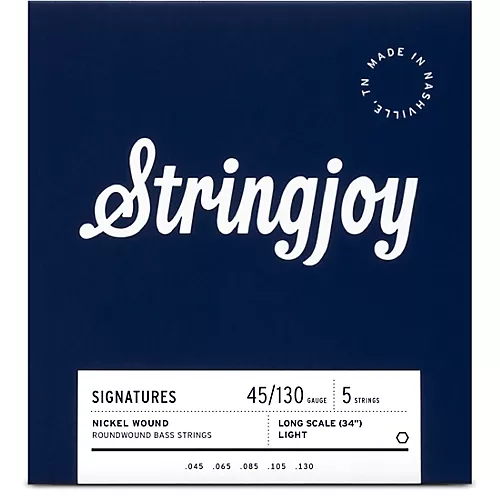 Stringjoy Signatures 5 String Long Scale Nickel Wound Bass Guitar Strings 45 - 130 - musicians--Friend