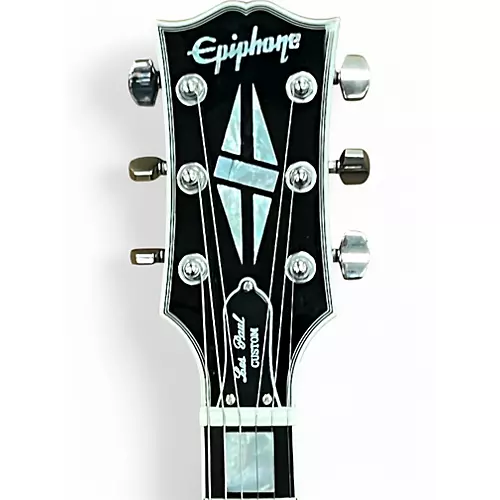Used 2023 Epiphone Adam Jones 1979 Les Paul Custom Silverburst Solid Body Electric Guitar Silverburst - musicians--Friend