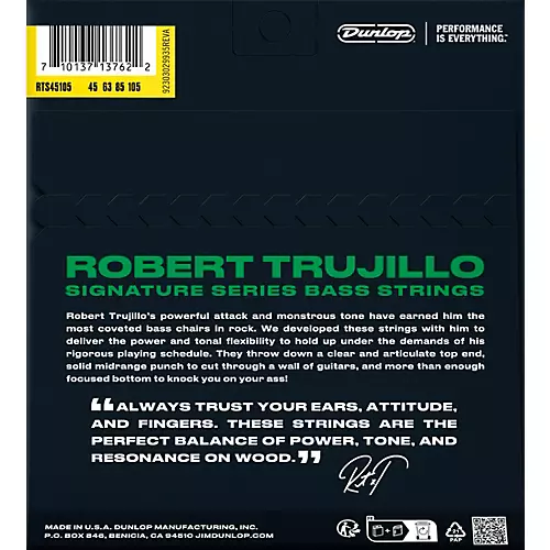 Dunlop Robert Trujillo Stainless Steel 4-String Electric Bass Strings 45 - 105 - musicians--Friend