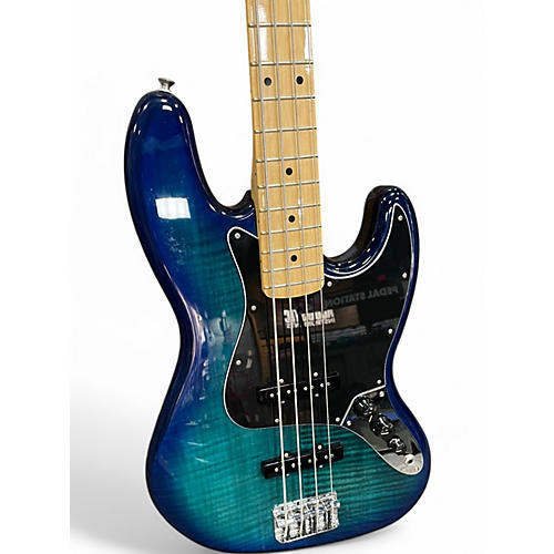 Used Fender Player Plus Jazz Bass Plus Top Blue Burst Electric Bass Guitar Blue Burst - musicians--Friend