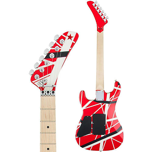 EVH Striped Series 5150 Electric Guitar Red, Black, and White Stripes - musicians--Friend