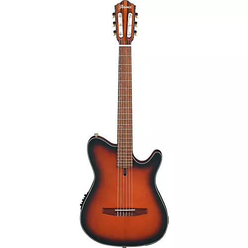 Ibanez FRH10N Nylon-String Acoustic-Electric Guitar Rose Gold Metallic Flat - musicians--Friend