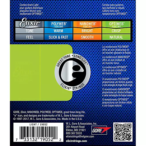 Elixir Electric Guitar Strings With OPTIWEB Coating, Light (.010-.046) 2-Pack - musicians--Friend