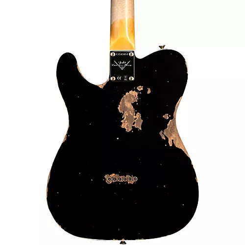 Fender Custom Shop 1960 Telecaster Custom Heavy Relic Electric Guitar Aged Black - musicians--Friend