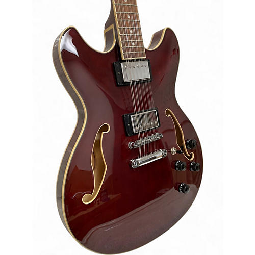 Used Ibanez AS7312 12 String Artcore TRANS CHERRY RED Hollow Body Electric Guitar TRANS CHERRY RED - musicians--Friend