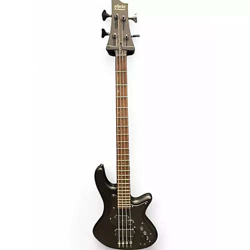 Used Schecter Guitar Research Stiletto Stealth 4 Black Electric Bass Guitar Black - musicians--Friend