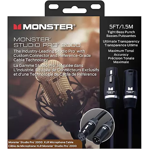 Monster Cable Prolink Studio Pro 2000 Microphone Cable 30 ft. Black - musicians--Friend