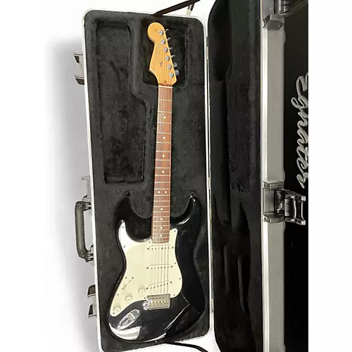 Used 2008 Fender American Standard Stratocaster Left Handed Black Electric Guitar Black - musicians--Friend