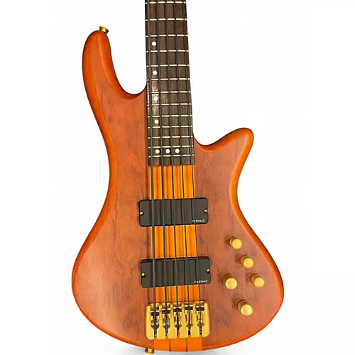 Used Schecter Guitar Research Stiletto Studio 5 String satin honey Electric Bass Guitar satin honey - musicians--Friend