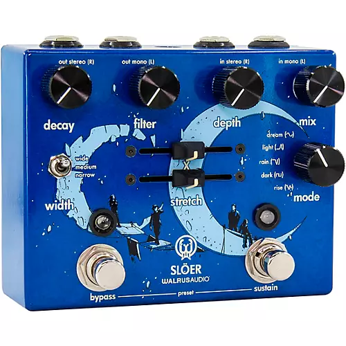 Walrus Audio SLOER Stereo Ambient Reverb Effects Pedal Blue - musicians--Friend