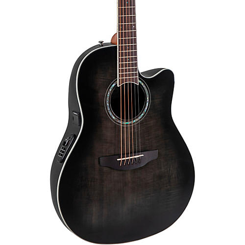Ovation CS24P Celebrity Series Traditional Plus Mid-Depth Acoustic-Electric Guitar Nutmeg Burled Maple - musicians--Friend