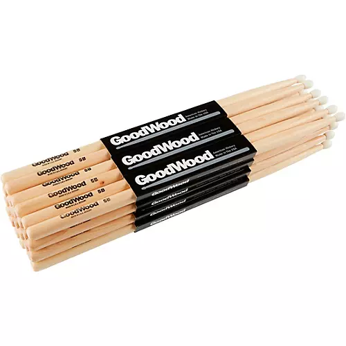 Goodwood Hickory Drum Sticks 12-Pack Fusion Wood - musicians--Friend
