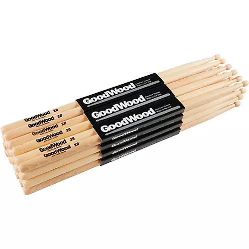 Goodwood Hickory Drum Sticks 12-Pack Fusion Wood - musicians--Friend