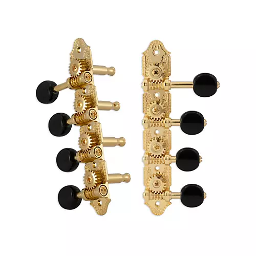Grover Professional Mandolin Vintage F Style 409 Series Black Button Tuning Machines Gold - musicians--Friend