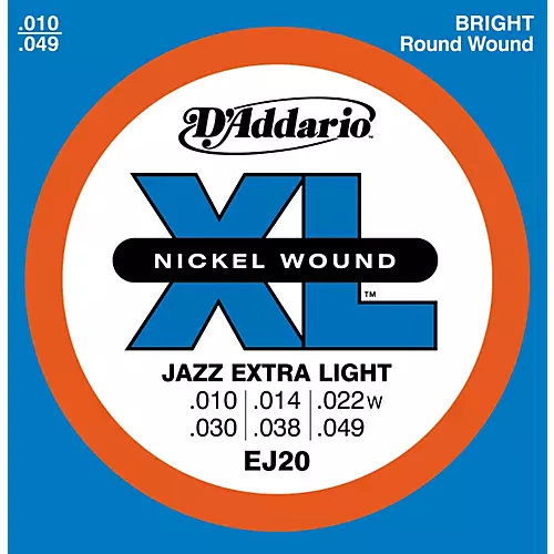 D'Addario EJ20 Nickel Wound Jazz Extra Light Electric Guitar Strings - musicians--Friend