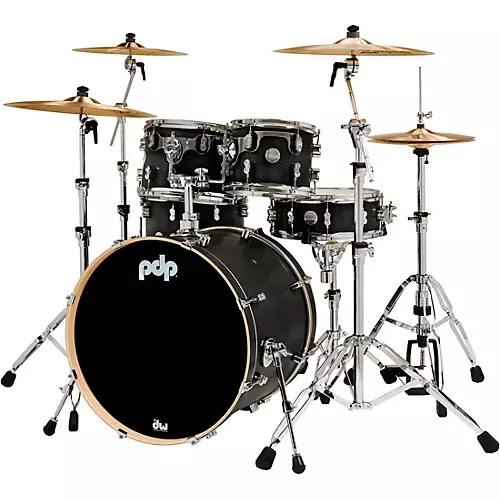PDP by DW Concept Maple 6-Piece Shell Pack With Chrome Hardware Carbon Fiber - musicians--Friend