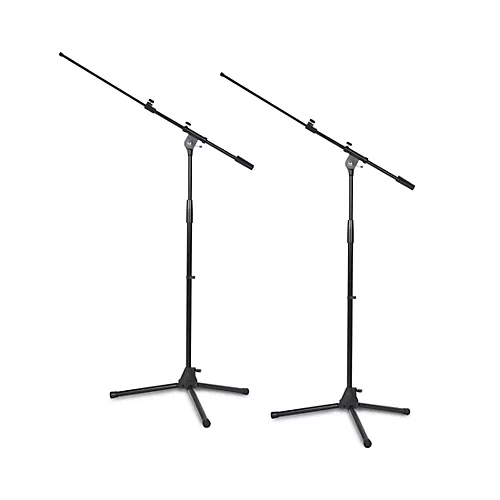 Musician's Gear Tripod Microphone Stand With Telescoping Boom Black 2-Pack - musicians--Friend