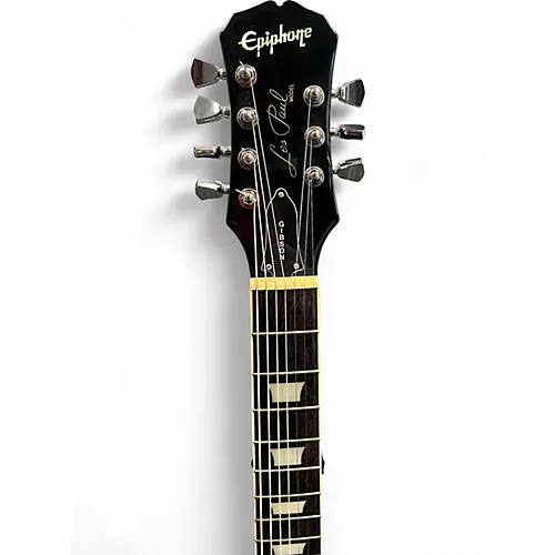 Used Epiphone LES PAUL 7 Black Solid Body Electric Guitar Black - musicians--Friend