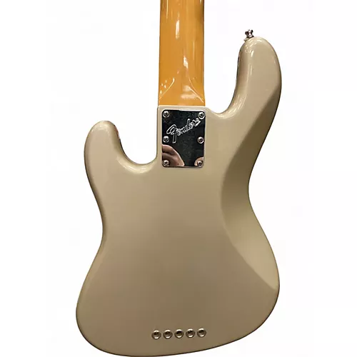 Used 1997 Fender Roscoe Beck V 5 String Signature Jazz Bass Aztec Gold Electric Bass Guitar Aztec Gold - musicians--Friend