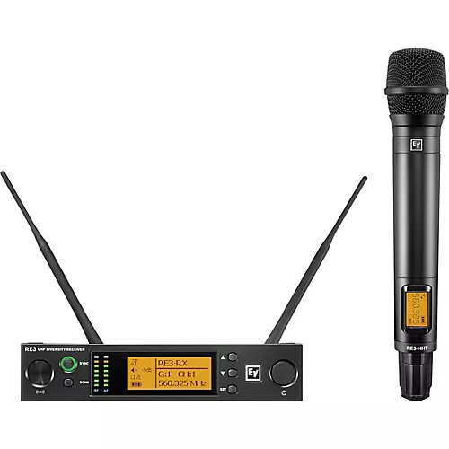 Electro-Voice RE3 Wireless Handheld Set With RE420 Dynamic Supercardioid Vocal Microphone Head 653-663 MHz - musicians--Friend