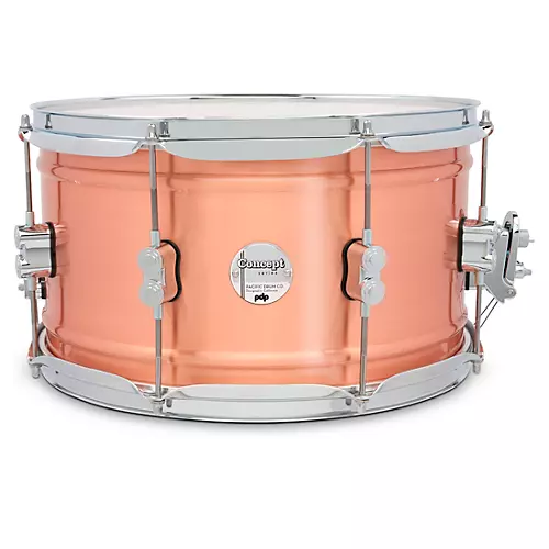 PDP by DW Concept Series 1.2 mm Natural Satin Brushed Copper Snare Drum 14 x 8 in. - musicians--Friend