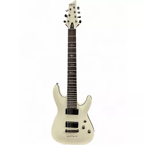 Used Schecter Guitar Research Demon 7 String WHITE Solid Body Electric Guitar WHITE - musicians--Friend