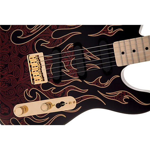 Fender Artist Series James Burton Telecaster Electric Guitar Blue Paisley Flames - musicians--Friend