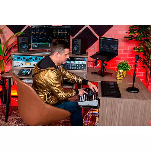 Gator Frameworks GFW-ELITEDESKRK Elite Furniture Series 10U Studio Rack Table Dark Walnut - musicians--Friend