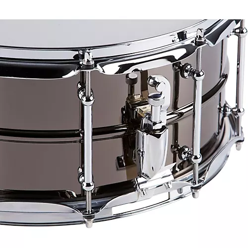 Pork Pie Big Black Brass Snare Drum With Tube Lugs and Chrome Hardware Black 14 x 6.5 in. - musicians--Friend