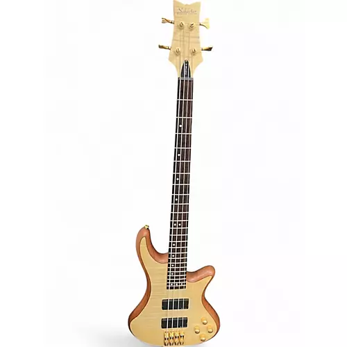 Used Schecter Guitar Research Diamond Series Custom 4 NATURAL Electric Bass Guitar NATURAL - musicians--Friend