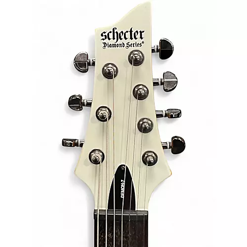 Used Schecter Guitar Research Demon 7 String WHITE Solid Body Electric Guitar WHITE - musicians--Friend