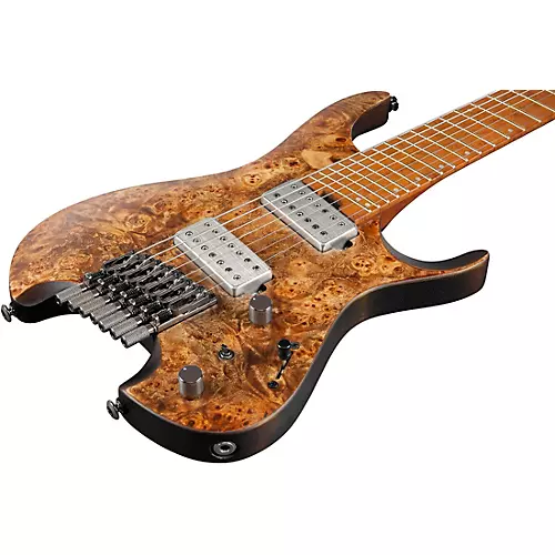 Ibanez QX Headless 7-String Electric Guitar Antique Brown Stained - musicians--Friend