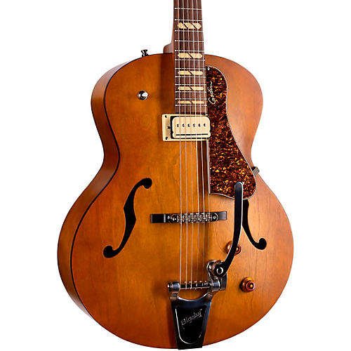 Godin 5th Avenue Jumbo P-Rail Hollowbody Electric Guitar Harvest Gold - musicians--Friend