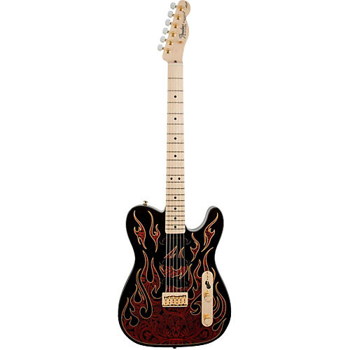 Fender Artist Series James Burton Telecaster Electric Guitar Blue Paisley Flames - musicians--Friend